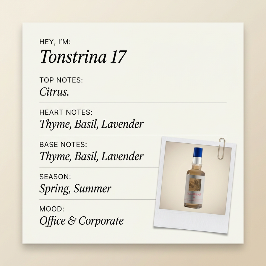 Pisterzi Italian Grooming Art TONSTRINA 17 fragrance profile card