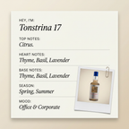 Pisterzi Italian Grooming Art TONSTRINA 17 fragrance profile card