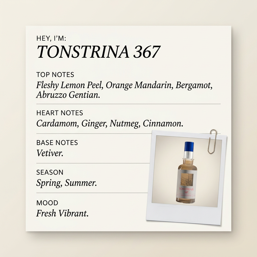 Pisterzi Italian Grooming Art TONSTRINA 367 fragrance profile card