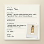 Precious Liquid Acqua Oud fragrance profile card