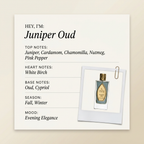 Precious Liquid Juniper Oud fragrance profile card