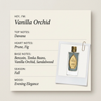 Precious Liquid Vanilla Orchid fragrance profile card