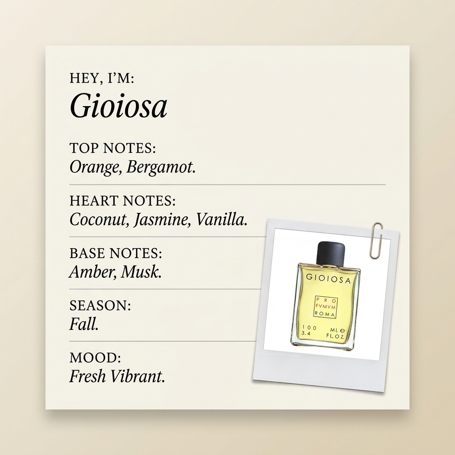 Profumum Roma Gioiosa fragrance profile card