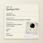 Racyne Quelque Part fragrance profile card