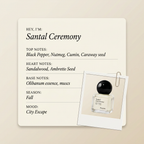 Racyne Santal Ceremony fragrance profile card
