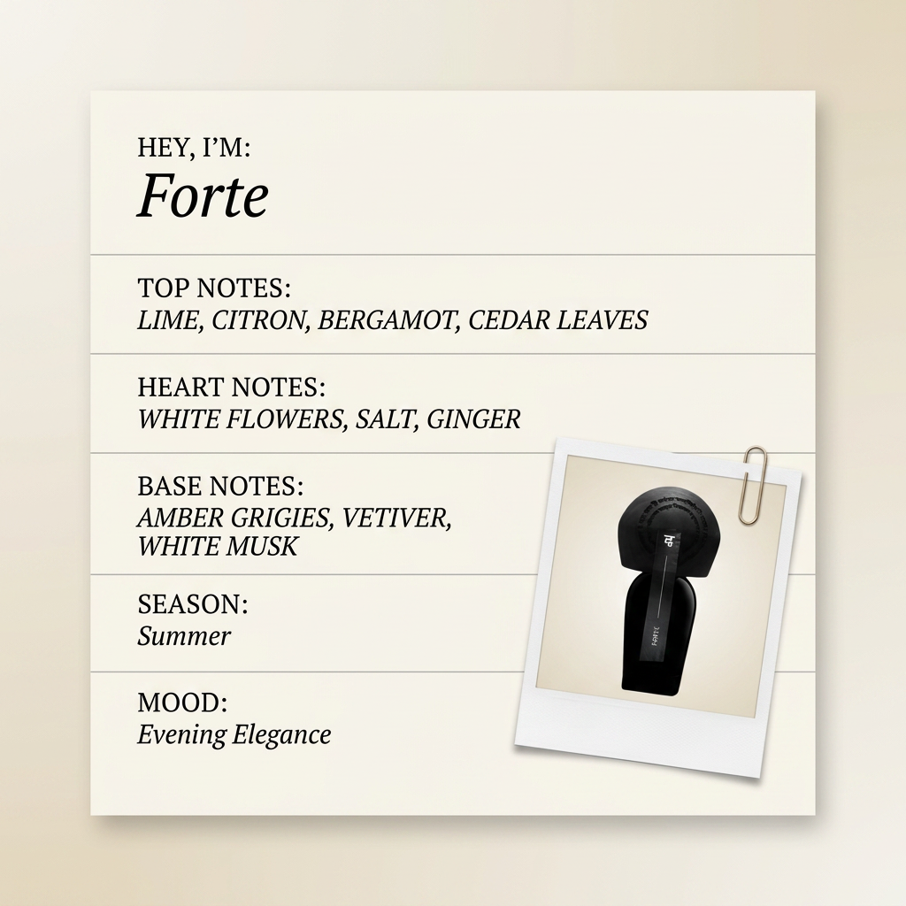 Rajani Parfums Forte fragrance profile card