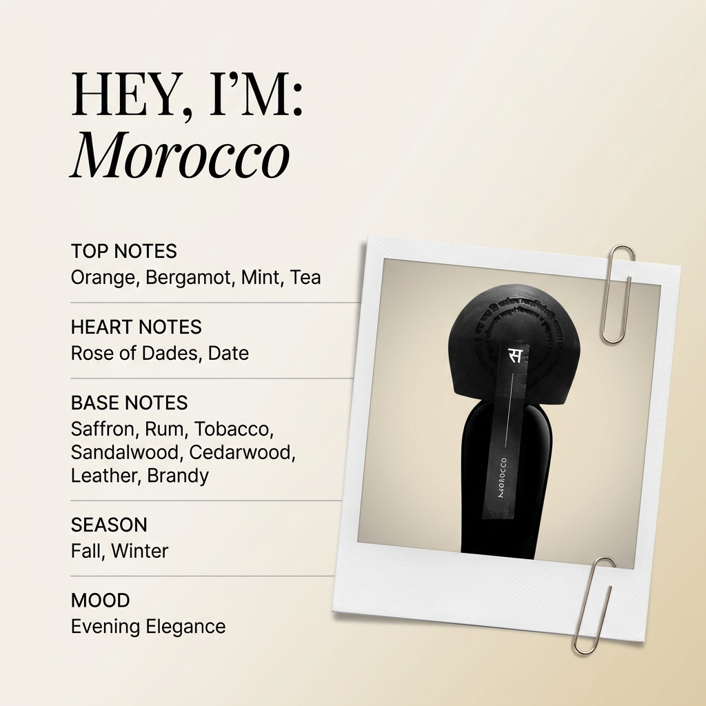 Rajani Parfums Morocco fragrance profile card