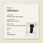 Rajani Parfums Oltrenero fragrance profile card