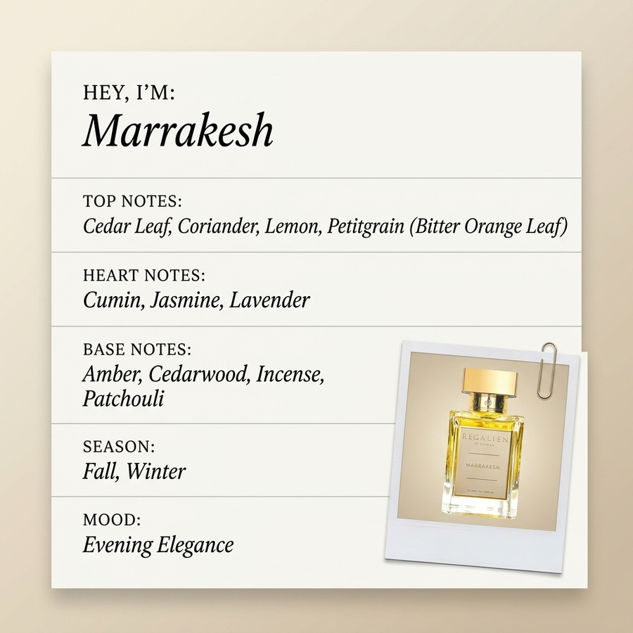 Régalien Marrakesh fragrance profile card