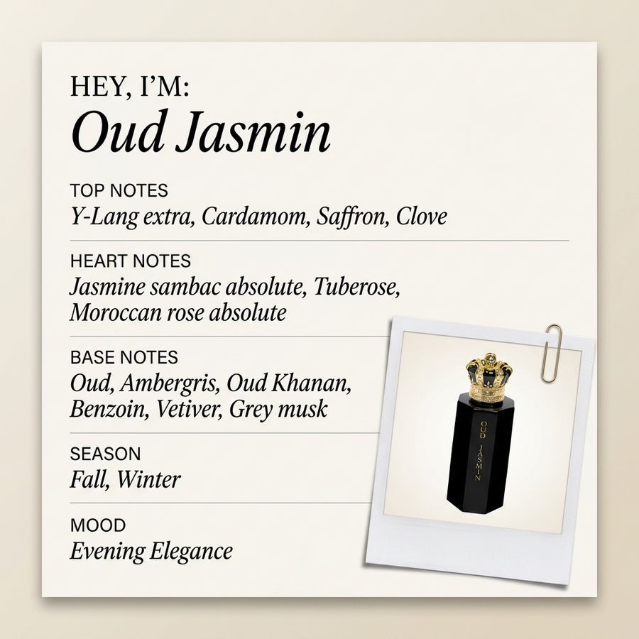 Royal Crown Oud Jasmin fragrance profile card