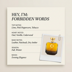 Sasva Parfums FORBIDDEN WORDS fragrance profile card