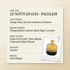 Sasva Parfums LE NOTTI DI GOA - PALOLEM fragrance profile card