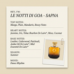 Sasva Parfums LE NOTTI DI GOA - SAPNA fragrance profile card