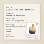 Sasva Parfums LE NOTTI DI GOA - SHANTHI fragrance profile card