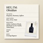 Scentologia Obsidian fragrance profile card
