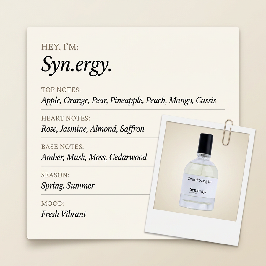 Scentologia Syn.ergy. fragrance profile card