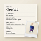 Soleil De Grace Carat Iris fragrance profile card