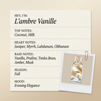 Soleil De Grace L'ambre Vanille fragrance profile card