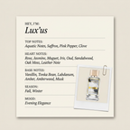 Soleil De Grace Lux'us fragrance profile card