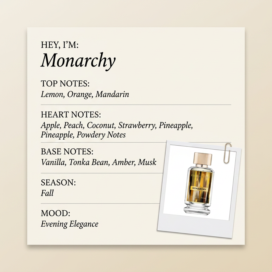 Soleil De Grace Monarchy fragrance profile card