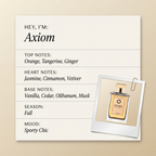 Soma Parfums Axiom fragrance profile card