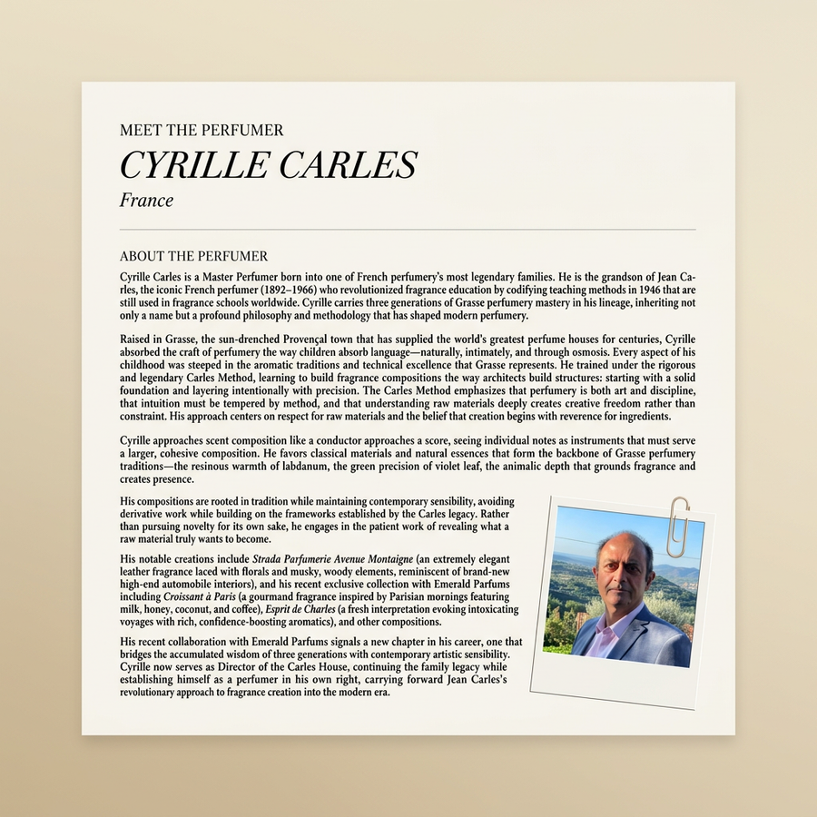 Cyrille Carles perfumer profile