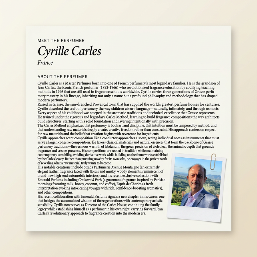 Cyrille Carles perfumer profile
