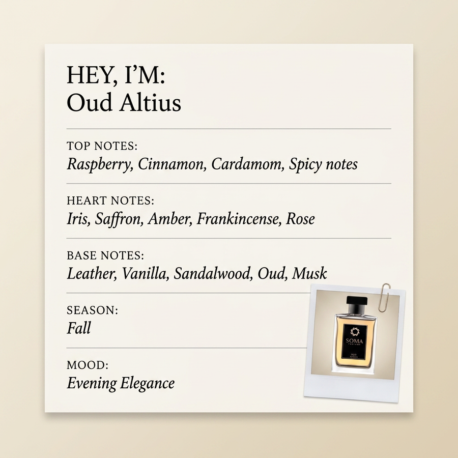Soma Parfums Oud Altius fragrance profile card