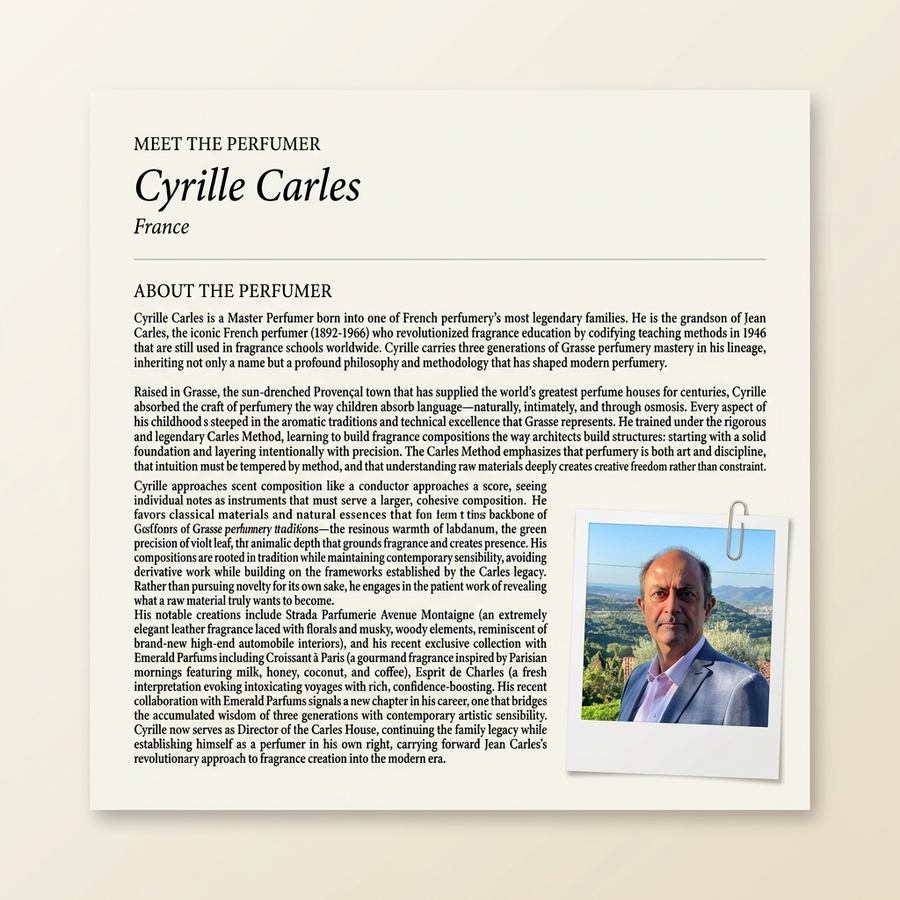 Cyrille Carles perfumer profile