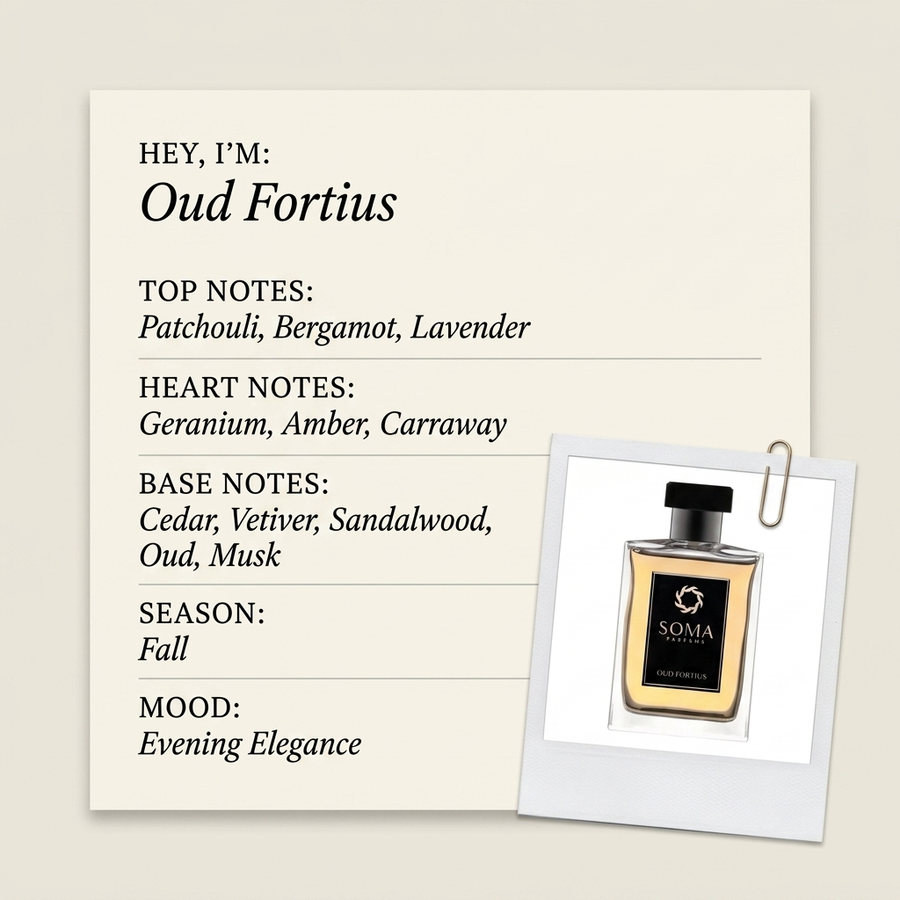 Soma Parfums Oud Fortius fragrance profile card