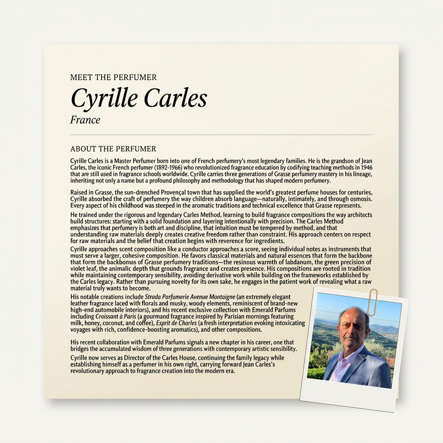 Cyrille Carles perfumer profile