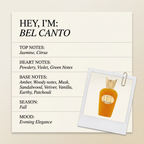 Sospiro BEL CANTO fragrance profile card