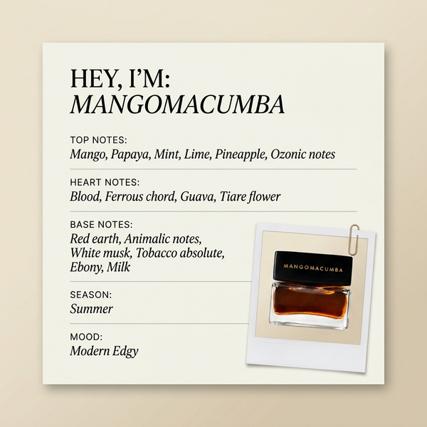 Spiritica MANGOMACUMBA fragrance profile card