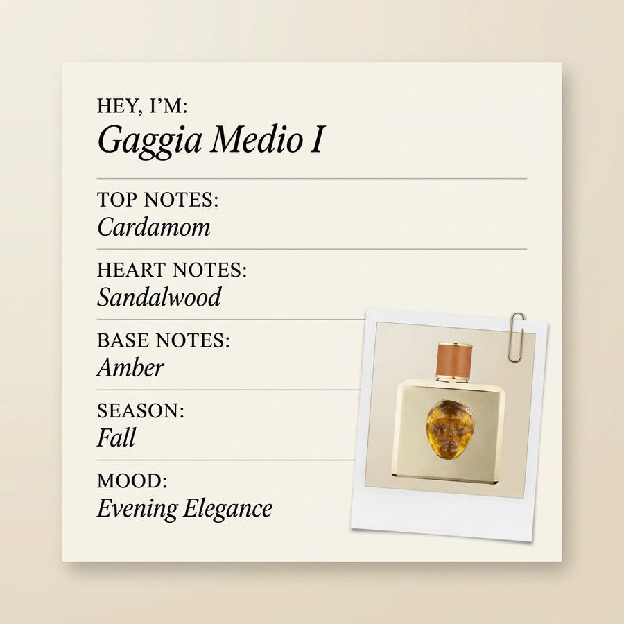 Storie Veneziane by Valmont Gaggia Medio I fragrance profile card