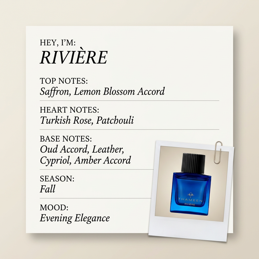 Thameen London RIVIÈRE fragrance profile card