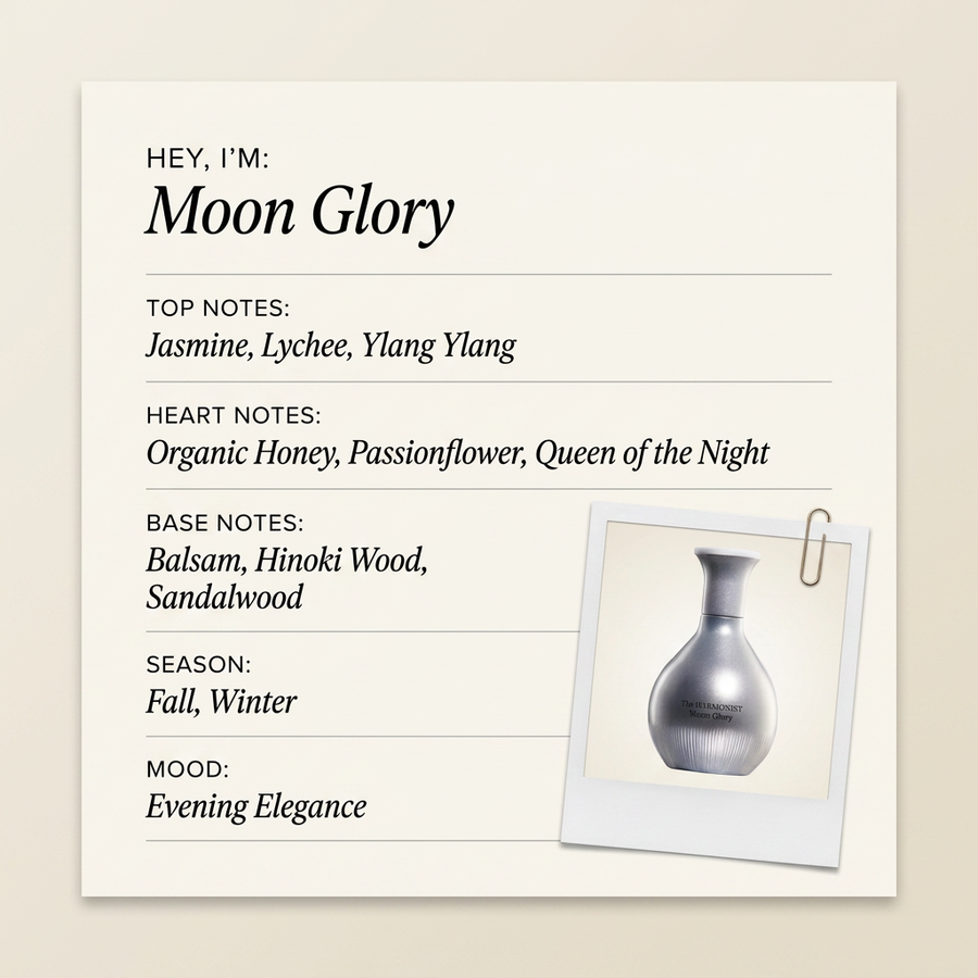 The Harmonist Moon Glory fragrance profile card