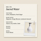 The Harmonist Sacred Water fragrance profile card