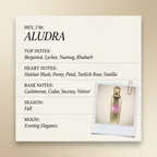 The Spirit of Kings ALUDRA fragrance profile card