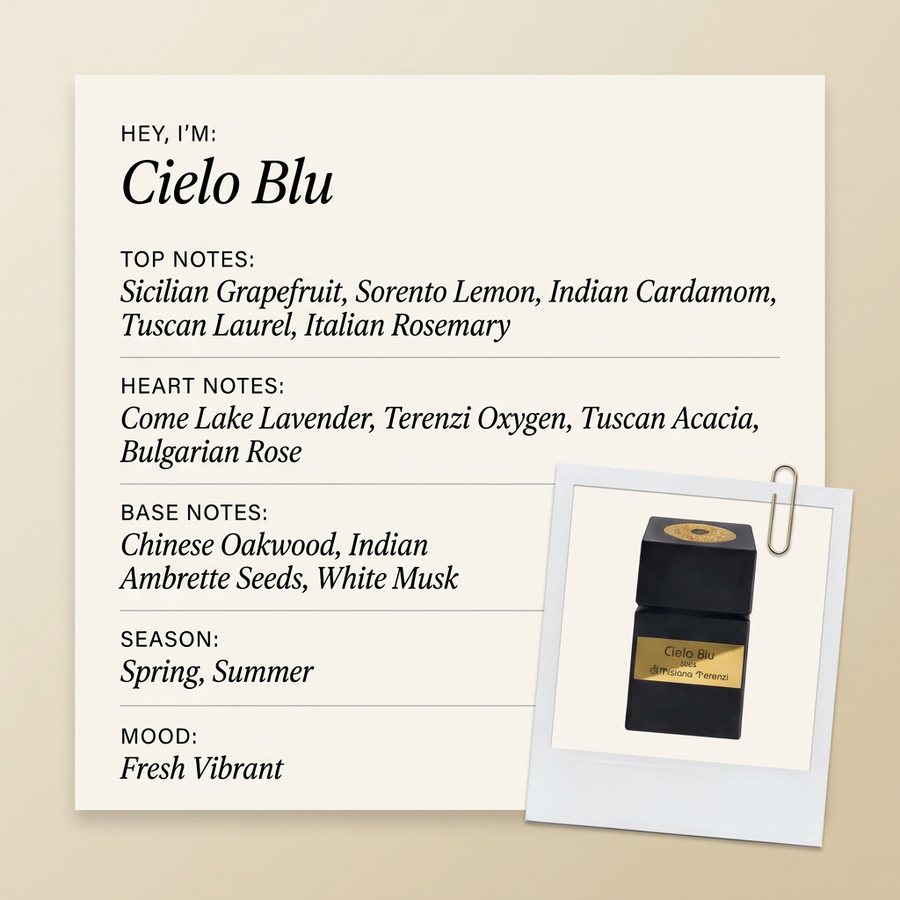 Tiziana Terenzi Cielo Blu fragrance profile card