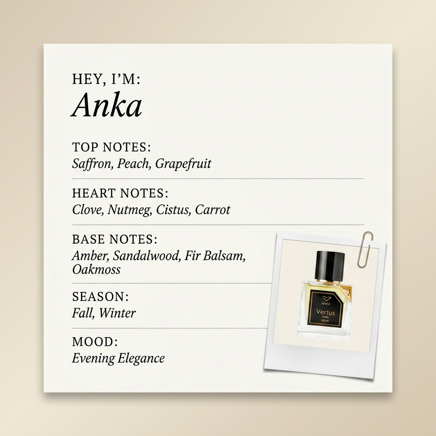 Vertus Anka fragrance profile card