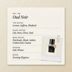 Vertus Oud Noir fragrance profile card