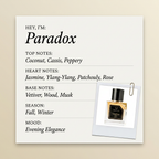 Vertus Paradox fragrance profile card
